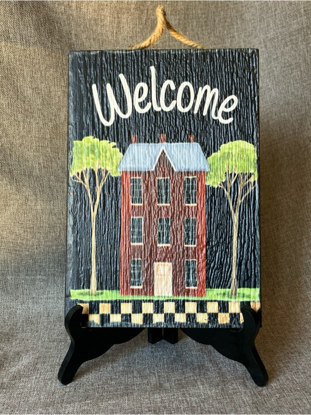 Myword! "Primitive House Welcome" Slate Impressions 8"x11.25" in Excellent Cond
